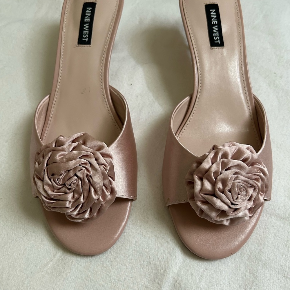 Nine West Pink Heels with Floral Detail